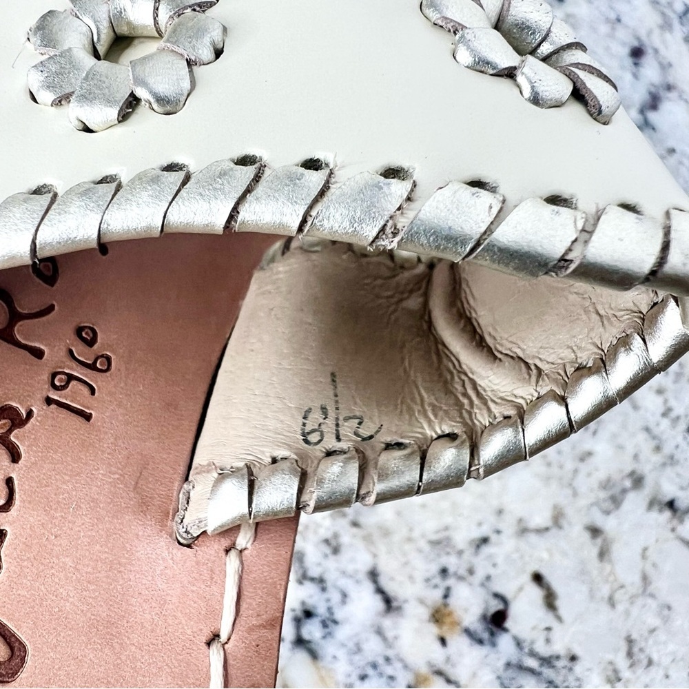 Jack Rogers Cream and Tan Sandals with Medallion Accents - Picture 8 of 8